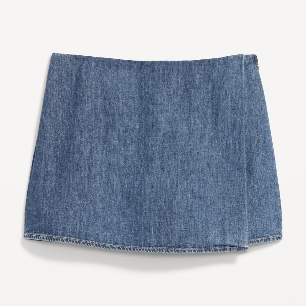 4X • Old Navy • High-Waisted Faux-Wrap Jean Mini Skort